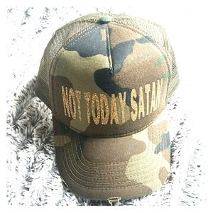 NOT TODAY SATAN trucker hat